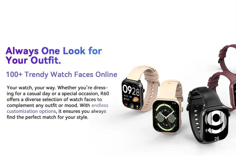 [Weltpremiere] Blackview Smartwatch R60 Uhr 1.96'' AMOLED-Display 800mAh Bluetooth-Telefonanrufe Gesundheits- und Fitness-Tracking