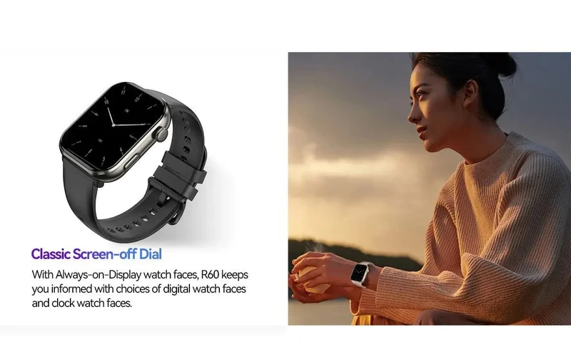 [Weltpremiere] Blackview Smartwatch R60 Uhr 1.96'' AMOLED-Display 800mAh Bluetooth-Telefonanrufe Gesundheits- und Fitness-Tracking