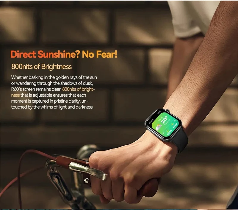 [Weltpremiere] Blackview Smartwatch R60 Uhr 1.96'' AMOLED-Display 800mAh Bluetooth-Telefonanrufe Gesundheits- und Fitness-Tracking
