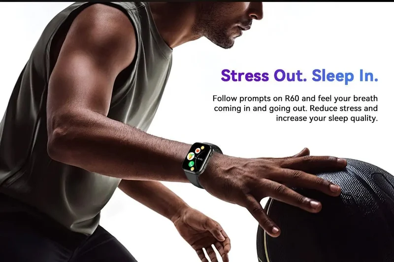 [Weltpremiere] Blackview Smartwatch R60 Uhr 1.96'' AMOLED-Display 800mAh Bluetooth-Telefonanrufe Gesundheits- und Fitness-Tracking
