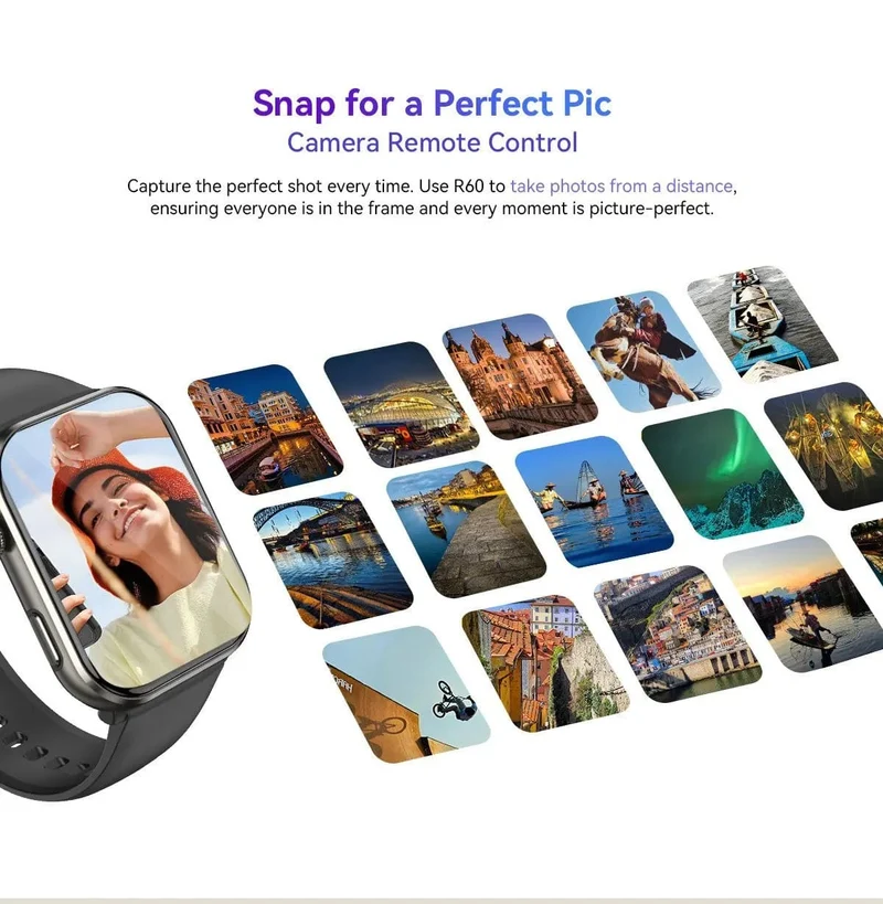[Weltpremiere] Blackview Smartwatch R60 Uhr 1.96'' AMOLED-Display 800mAh Bluetooth-Telefonanrufe Gesundheits- und Fitness-Tracking