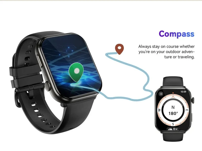 [Weltpremiere] Blackview Smartwatch R60 Uhr 1.96'' AMOLED-Display 800mAh Bluetooth-Telefonanrufe Gesundheits- und Fitness-Tracking
