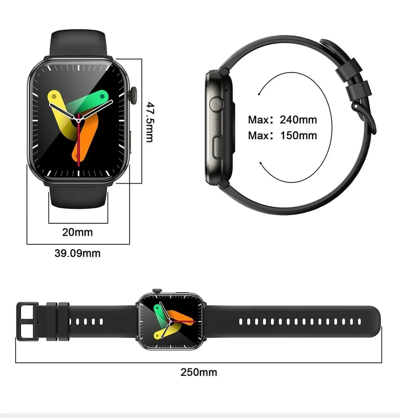 [Weltpremiere] Blackview Smartwatch R60 Uhr 1.96'' AMOLED-Display 800mAh Bluetooth-Telefonanrufe Gesundheits- und Fitness-Tracking