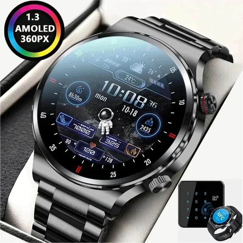 NFC Bluetooth Call Smart Watch Herren Vollbild GPS Sportarmband Wasserdicht EKG Gesundheitsmonitor SmartWatch für iOS Android 2024
