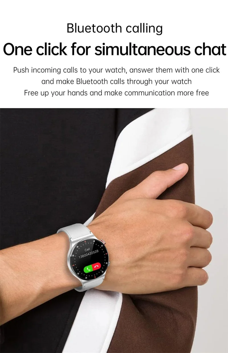 NFC Bluetooth Call Smart Watch Herren Vollbild GPS Sportarmband Wasserdicht EKG Gesundheitsmonitor SmartWatch für iOS Android 2024