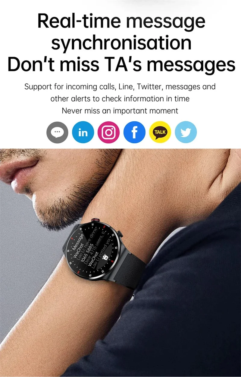 NFC Bluetooth Call Smart Watch Herren Vollbild GPS Sportarmband Wasserdicht EKG Gesundheitsmonitor SmartWatch für iOS Android 2024