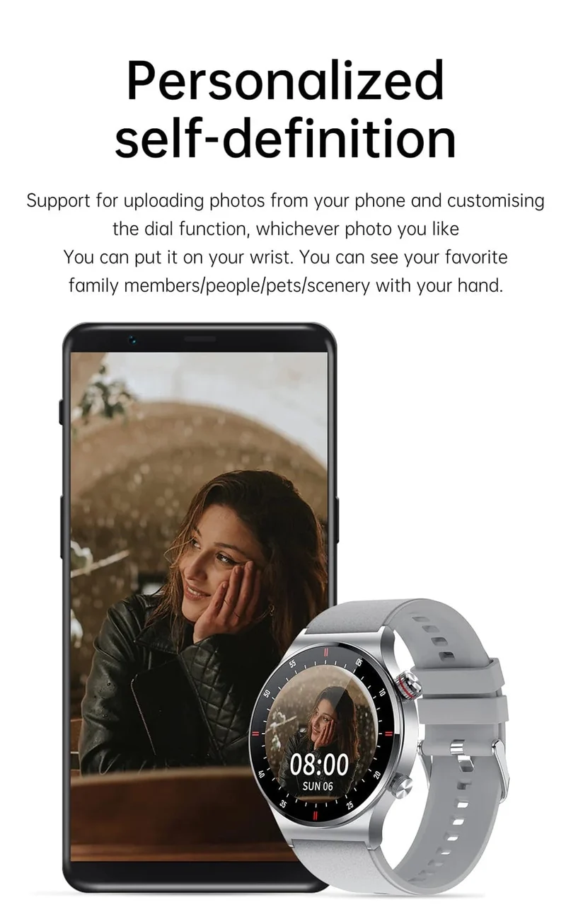 NFC Bluetooth Call Smart Watch Herren Vollbild GPS Sportarmband Wasserdicht EKG Gesundheitsmonitor SmartWatch für iOS Android 2024