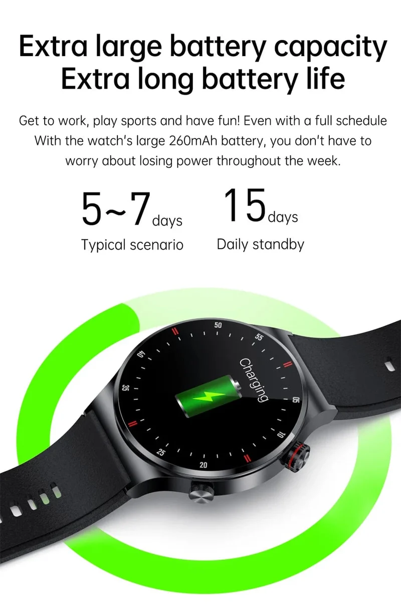 NFC Bluetooth Call Smart Watch Herren Vollbild GPS Sportarmband Wasserdicht EKG Gesundheitsmonitor SmartWatch für iOS Android 2024