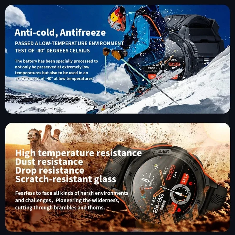 C25 Smartwatches für Männer AMOLED-Bildschirm 1.43 Zoll 1ATM Wasserdicht Pulsmesser Sport Smartwatch Bluetooth Anruf Frauen Fitness
