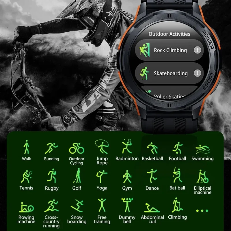 C25 Smartwatches für Männer AMOLED-Bildschirm 1.43 Zoll 1ATM Wasserdicht Pulsmesser Sport Smartwatch Bluetooth Anruf Frauen Fitness