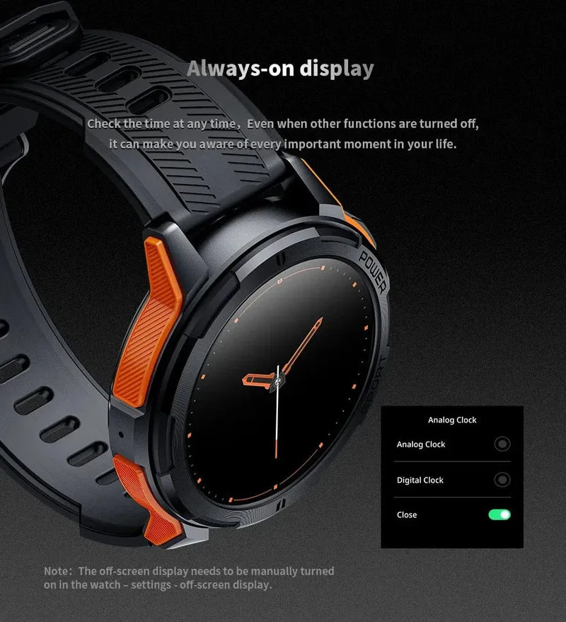 C25 Smartwatches für Männer AMOLED-Bildschirm 1.43 Zoll 1ATM Wasserdicht Pulsmesser Sport Smartwatch Bluetooth Anruf Frauen Fitness
