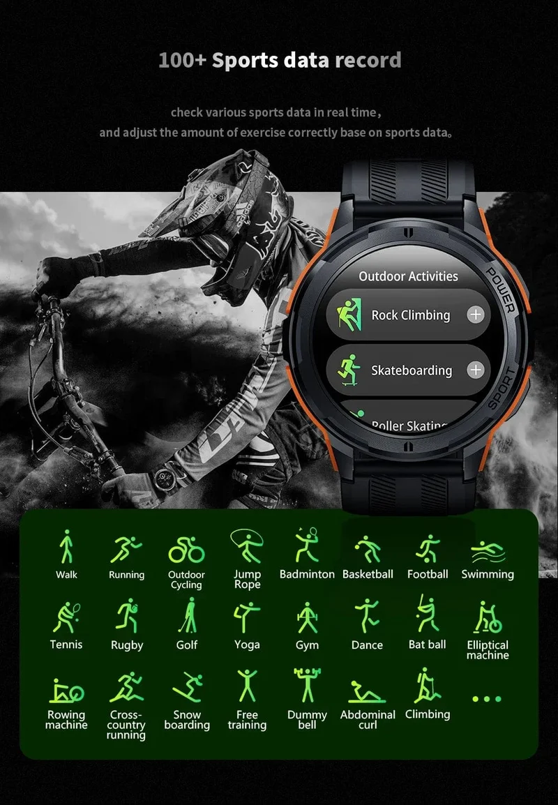 C25 Smartwatches für Männer AMOLED-Bildschirm 1.43 Zoll 1ATM Wasserdicht Pulsmesser Sport Smartwatch Bluetooth Anruf Frauen Fitness