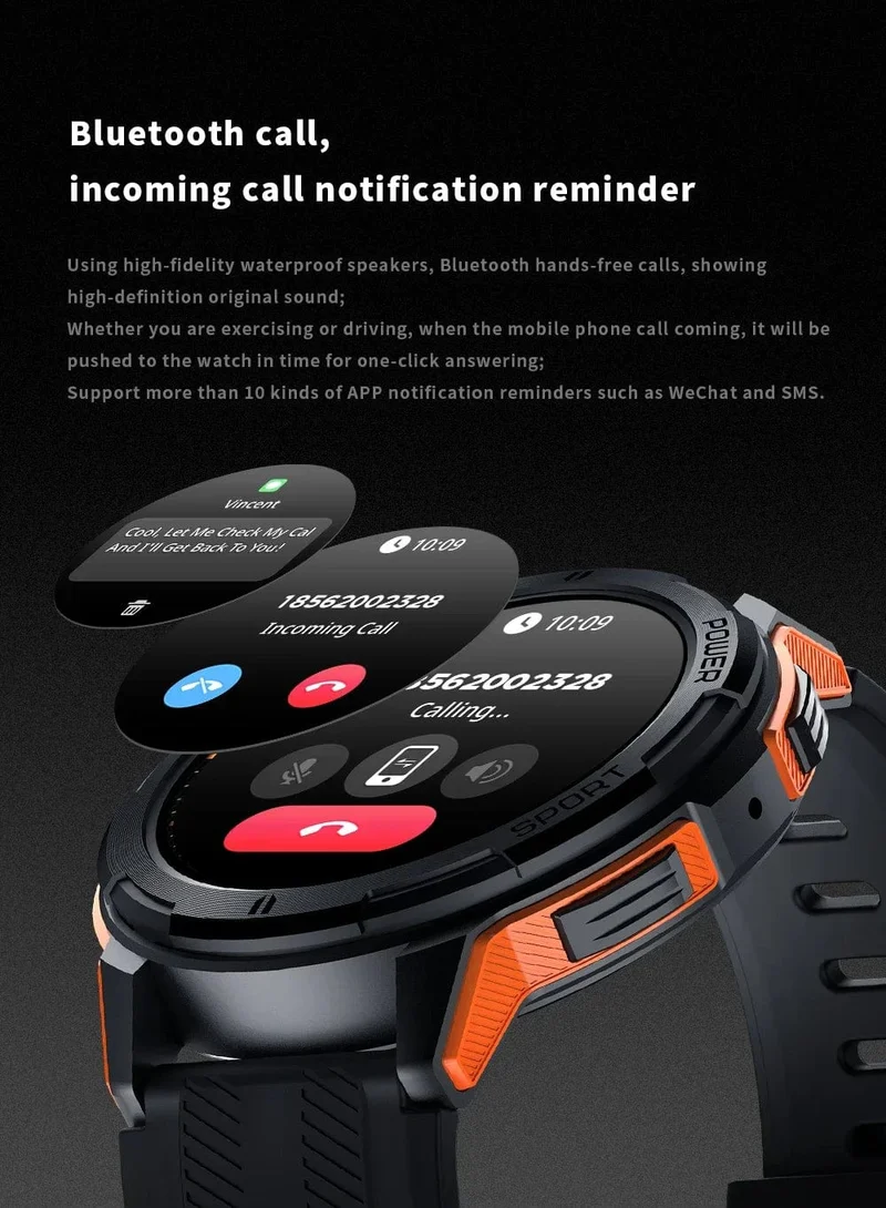C25 Smartwatches für Männer AMOLED-Bildschirm 1.43 Zoll 1ATM Wasserdicht Pulsmesser Sport Smartwatch Bluetooth Anruf Frauen Fitness