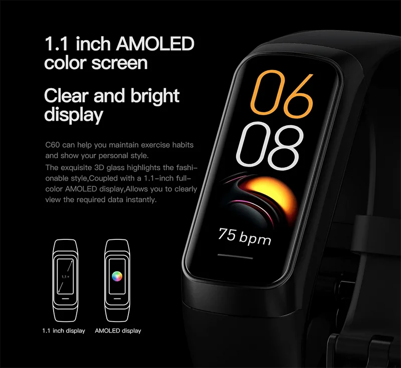 LIGE Amoled Smart Watch Männer 2023 Smart Band Frauen Herzfrequenz Blutdruck Smartwartch Wasserdicht Smart Armband Sport Fitness Tracker