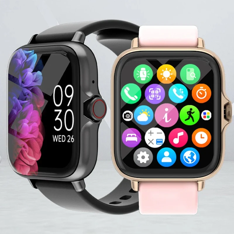 1.83 Zoll wasserdichte Smartwatch mit Nachrichtenannahme, Anrufüberwachung, Sport-Schrittzähler, Informationswarnungen für iPhone und Android