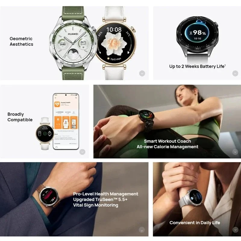Huawei Watch GT4 Smart Watch Blutsauerstoffmonitor Smartwatch Telefonanruf Herzfrequenz GPS Tracker Uhr