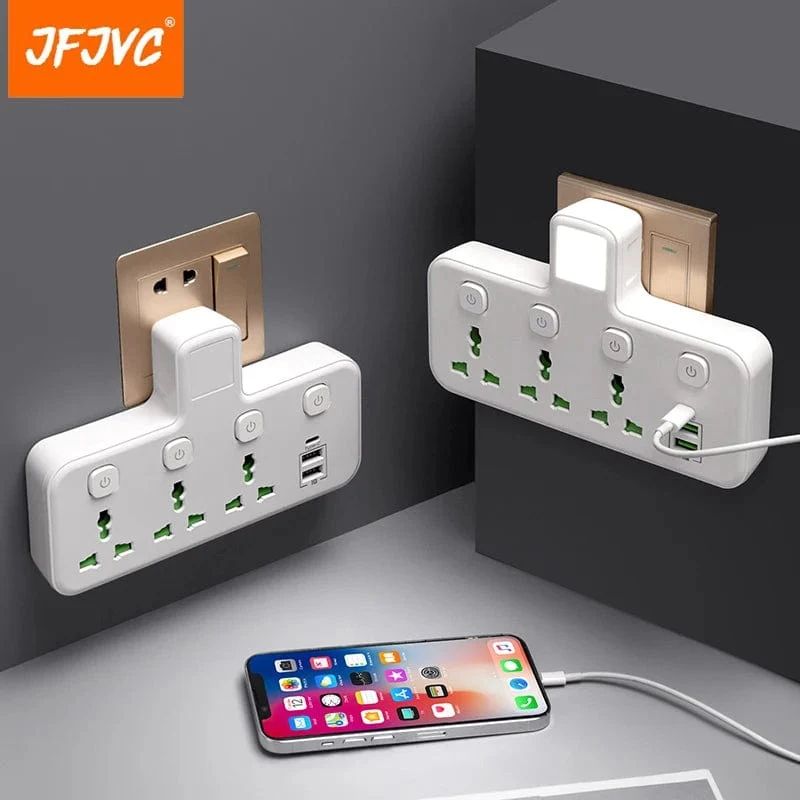 EU US UK Au Stecker AC Steckdose Steckdosenleiste Multiprise Wandsteckdose Universal Netzwerkfilter mit USB Ladegerät Separater Schalter Adapter