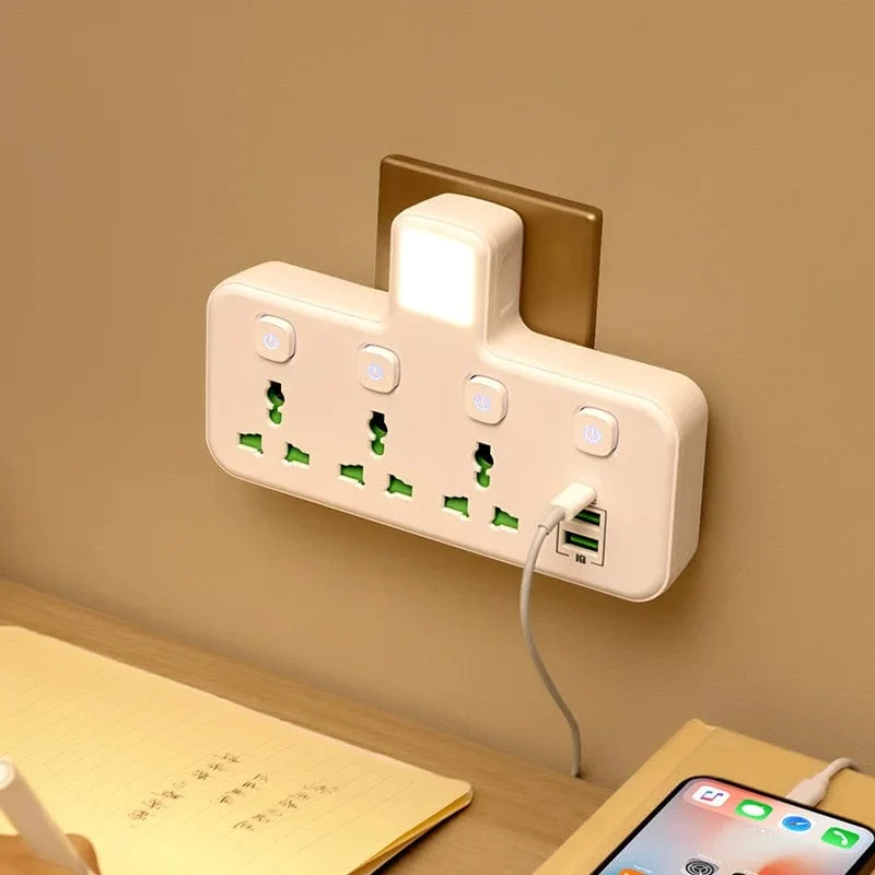 EU US UK Au Stecker AC Steckdose Steckdosenleiste Multiprise Wandsteckdose Universal Netzwerkfilter mit USB Ladegerät Separater Schalter Adapter