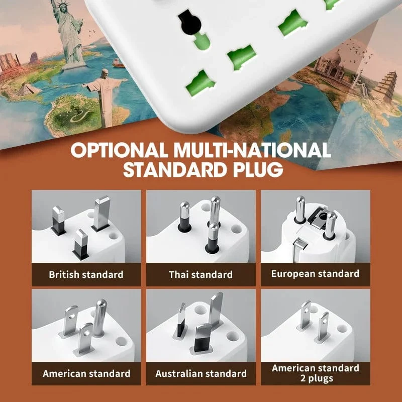 EU US UK Au Stecker AC Steckdose Steckdosenleiste Multiprise Wandsteckdose Universal Netzwerkfilter mit USB Ladegerät Separater Schalter Adapter