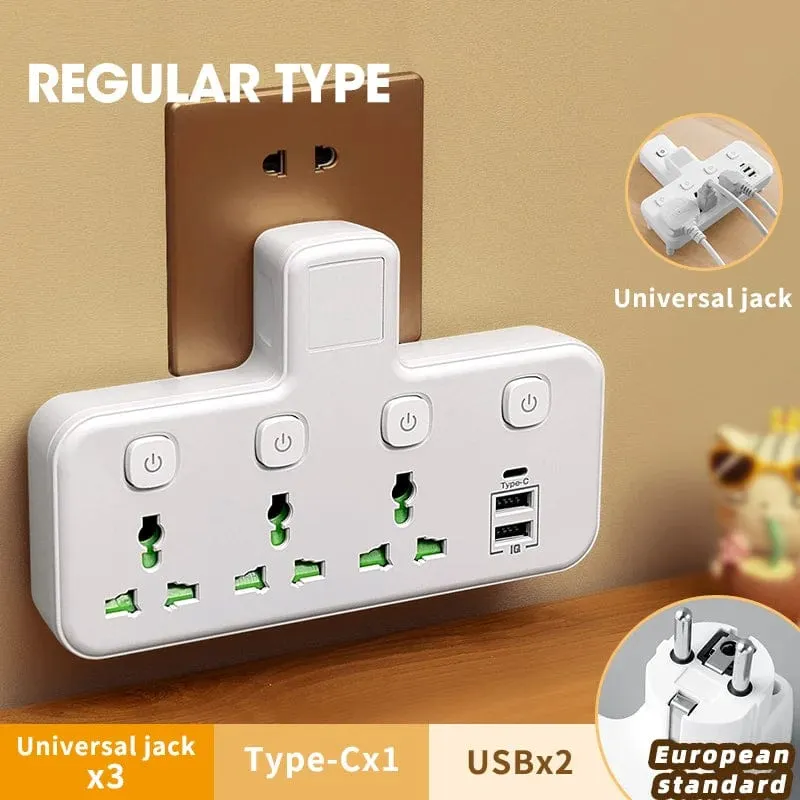 EU US UK Au Stecker AC Steckdose Steckdosenleiste Multiprise Wandsteckdose Universal Netzwerkfilter mit USB Ladegerät Separater Schalter Adapter