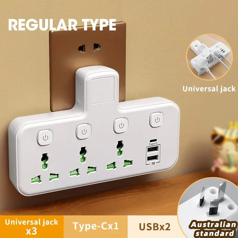 EU US UK Au Stecker AC Steckdose Steckdosenleiste Multiprise Wandsteckdose Universal Netzwerkfilter mit USB Ladegerät Separater Schalter Adapter