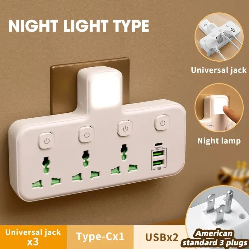 EU US UK Au Stecker AC Steckdose Steckdosenleiste Multiprise Wandsteckdose Universal Netzwerkfilter mit USB Ladegerät Separater Schalter Adapter