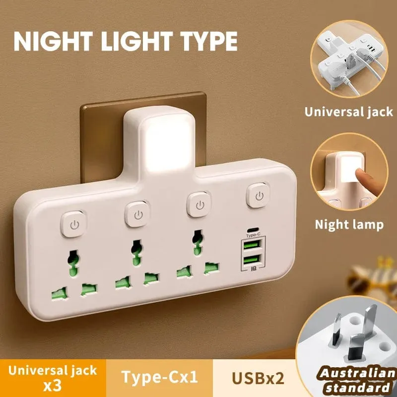 EU US UK Au Stecker AC Steckdose Steckdosenleiste Multiprise Wandsteckdose Universal Netzwerkfilter mit USB Ladegerät Separater Schalter Adapter
