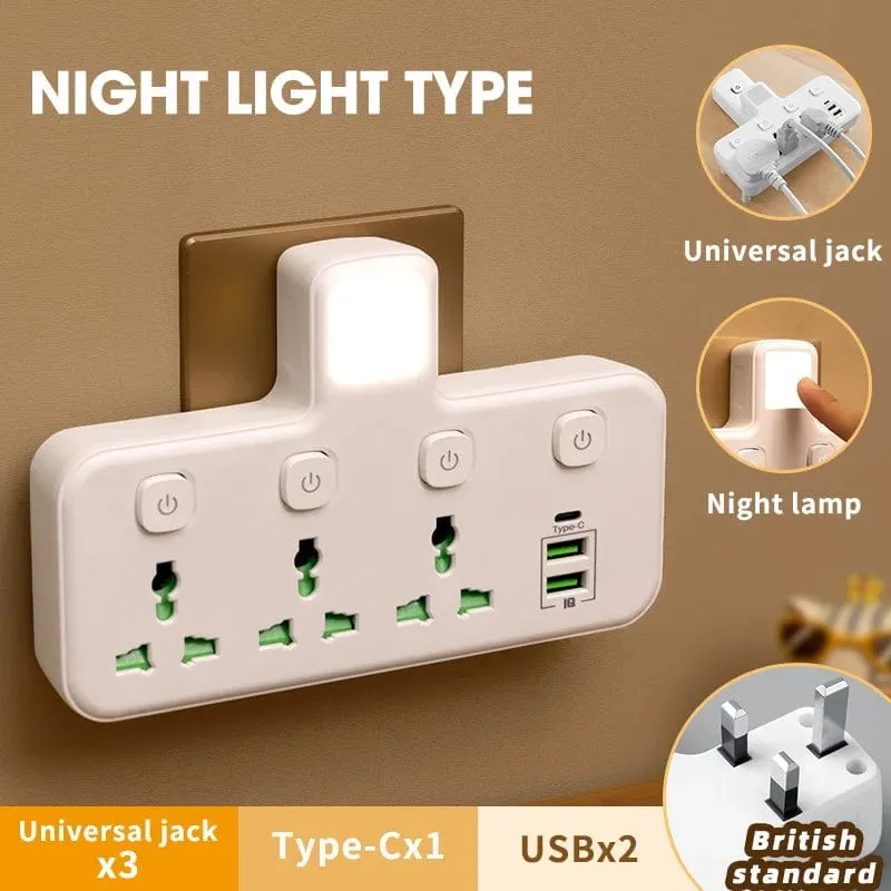 EU US UK Au Stecker AC Steckdose Steckdosenleiste Multiprise Wandsteckdose Universal Netzwerkfilter mit USB Ladegerät Separater Schalter Adapter