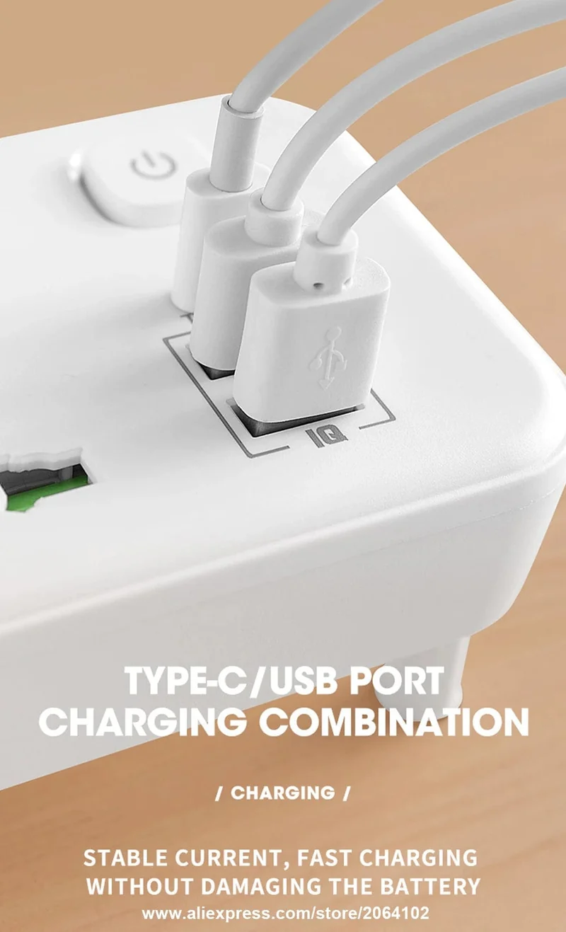 EU US UK Au Stecker AC Steckdose Steckdosenleiste Multiprise Wandsteckdose Universal Netzwerkfilter mit USB Ladegerät Separater Schalter Adapter
