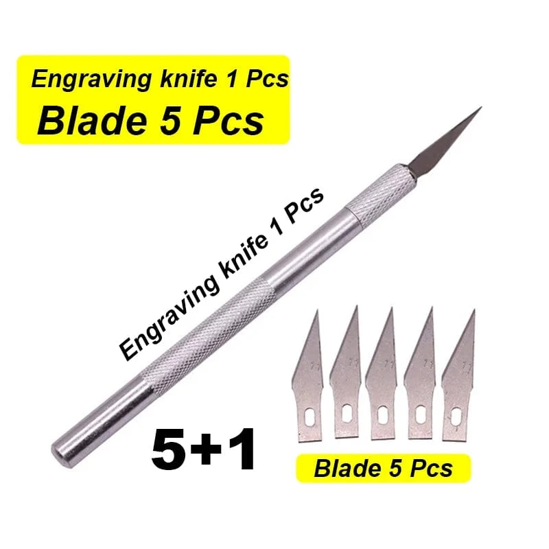 Tranchiermesser 1 Stück plus Klinge 20 Stück Papierschneider Handy-Filmschneider Modellbauwerkzeug Gummidichtung Tranchiermesser