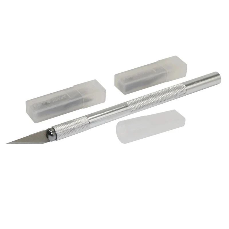 Tranchiermesser 1 Stück plus Klinge 20 Stück Papierschneider Handy-Filmschneider Modellbauwerkzeug Gummidichtung Tranchiermesser