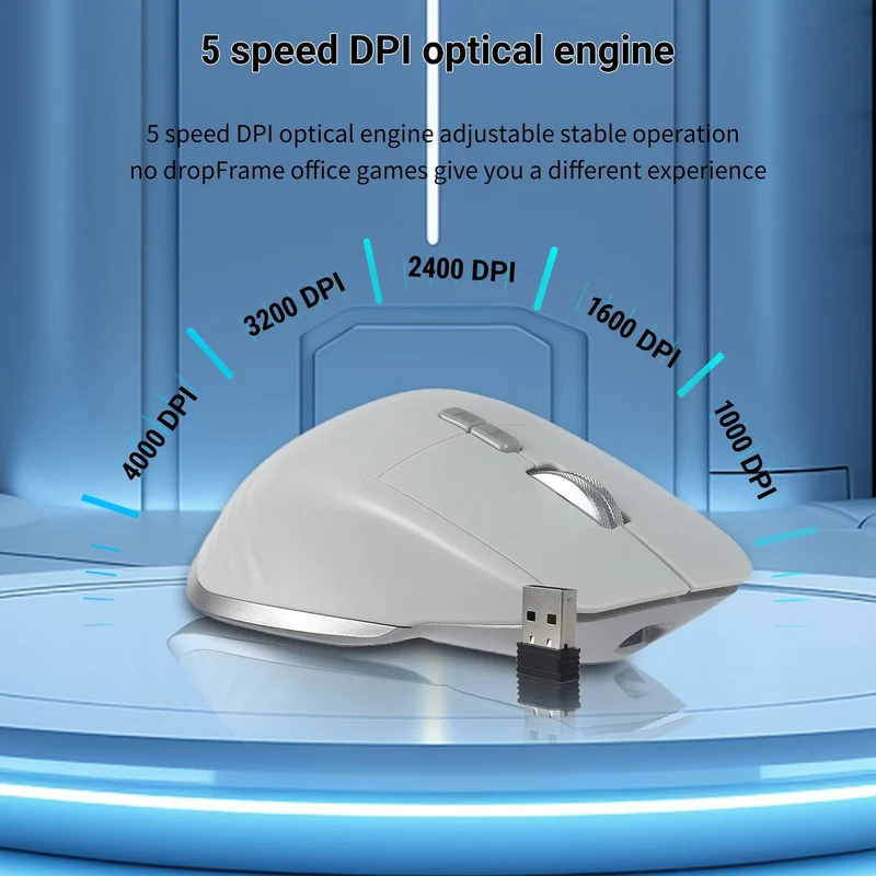 Kabellose Maus Bluetooth + 2.4G Tri-Mode-Maus Stummschaltmäuse Ergonomische Gaming-Maus USB-C Wiederaufladbar 5 DPI Für Laptop PC Notebook