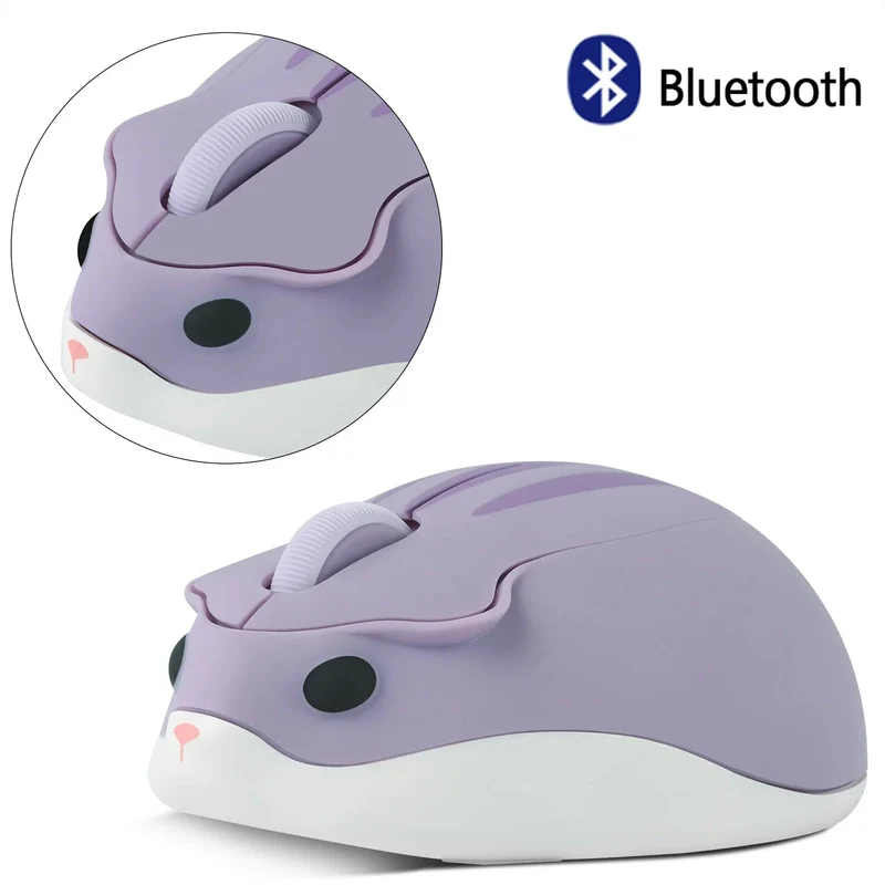 Niedliche 2.4G Wireless Bluetooth-Maus Mini Optical Silent Gaming-Mäuse 3D-Cartoon-Hamster-Maus für PC Laptop Tablet Computer Büro