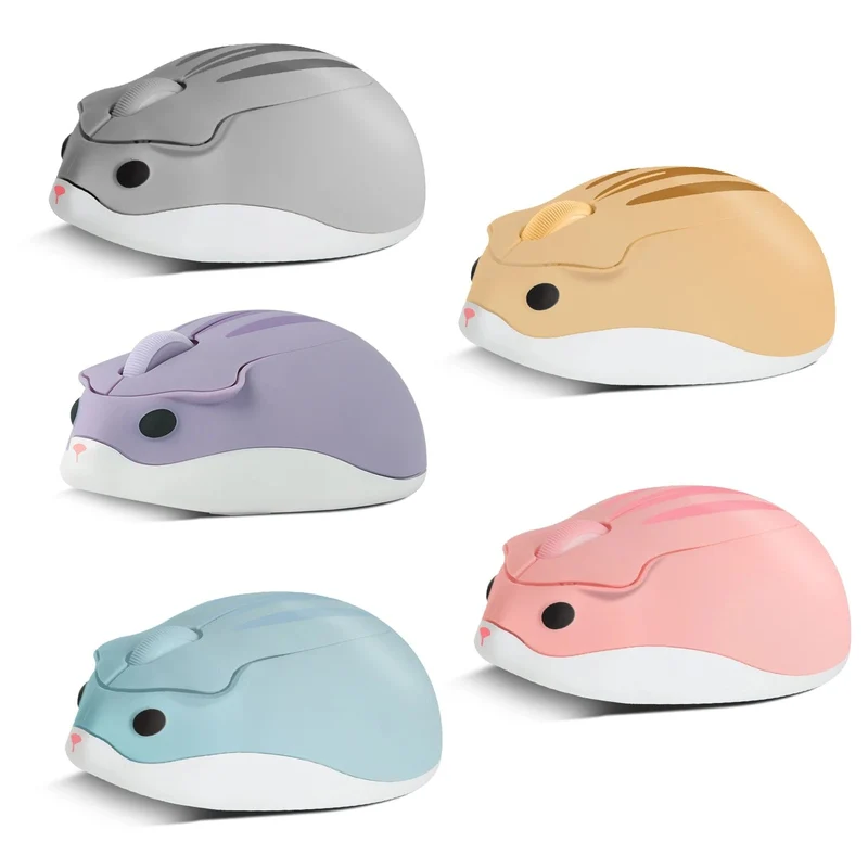 Niedliche 2.4G Wireless Bluetooth-Maus Mini Optical Silent Gaming-Mäuse 3D-Cartoon-Hamster-Maus für PC Laptop Tablet Computer Büro