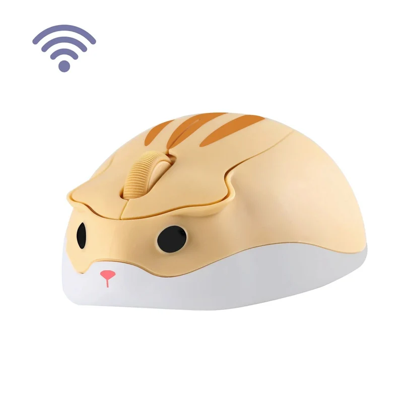 Niedliche 2.4G Wireless Bluetooth-Maus Mini Optical Silent Gaming-Mäuse 3D-Cartoon-Hamster-Maus für PC Laptop Tablet Computer Büro