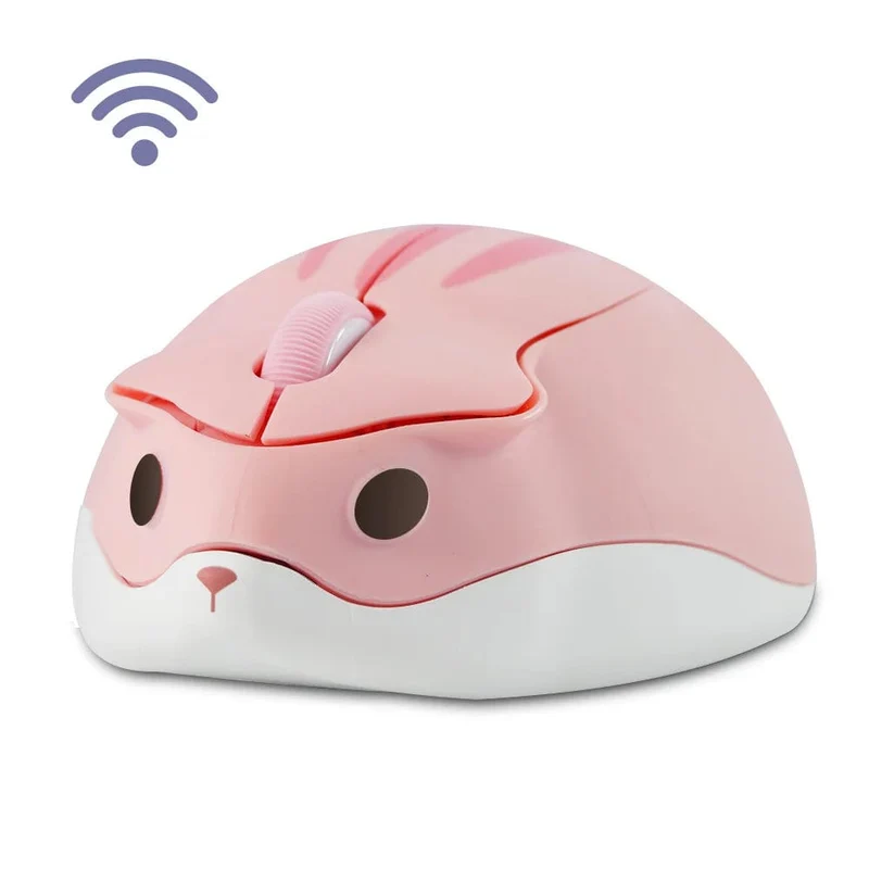 Niedliche 2.4G Wireless Bluetooth-Maus Mini Optical Silent Gaming-Mäuse 3D-Cartoon-Hamster-Maus für PC Laptop Tablet Computer Büro