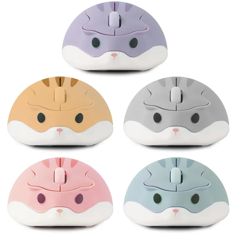 Niedliche 2.4G Wireless Bluetooth-Maus Mini Optical Silent Gaming-Mäuse 3D-Cartoon-Hamster-Maus für PC Laptop Tablet Computer Büro