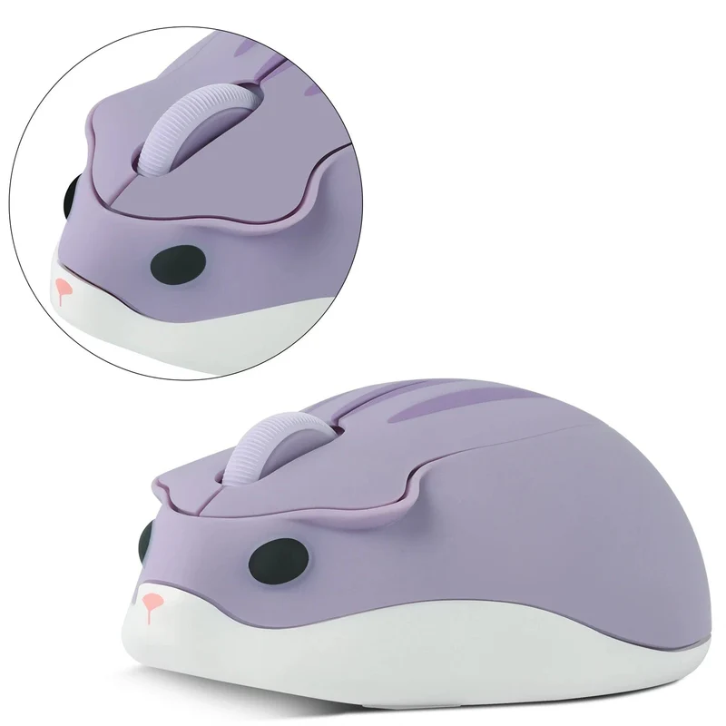 Niedliche 2.4G Wireless Bluetooth-Maus Mini Optical Silent Gaming-Mäuse 3D-Cartoon-Hamster-Maus für PC Laptop Tablet Computer Büro