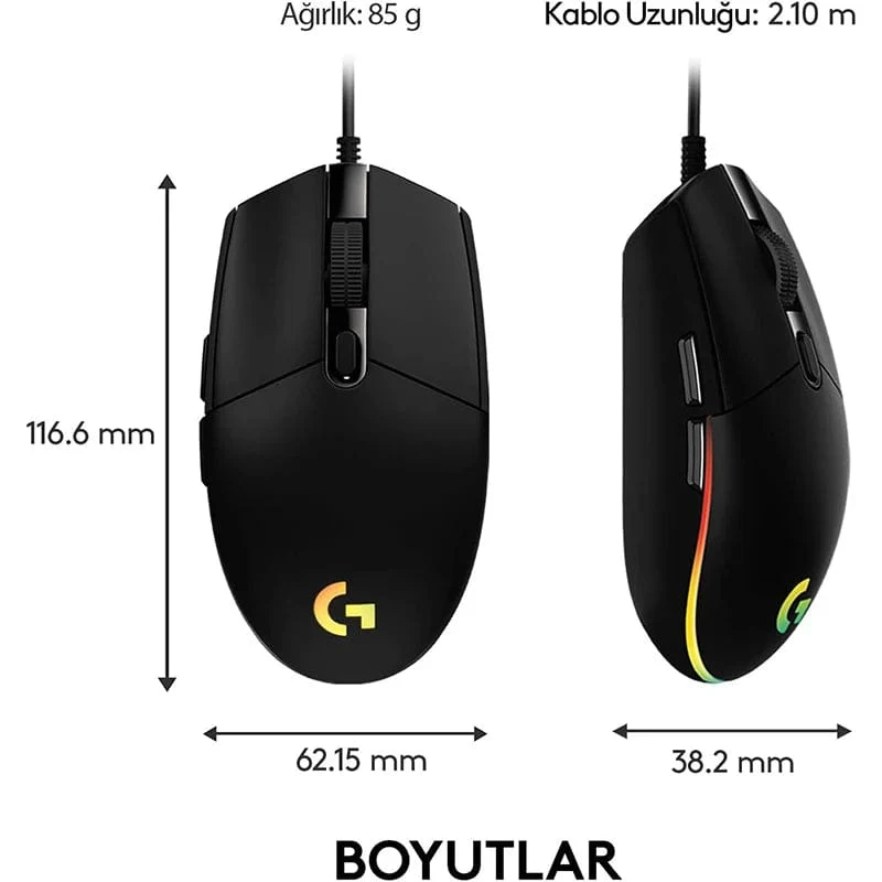 Original Logitech G102 Prodigy Wired Gaming Maus USB Typ A 8000 DPI Für PC / Mac / Laptop Laptop Zubehör Maus
