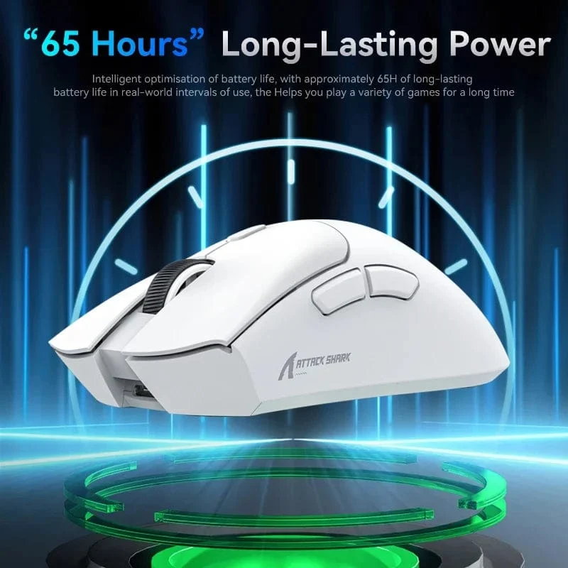 Attack Shark R1 18000dpi Kabellose Maus, 1000Hz, Tri-Mode-Verbindung, PAW3311, Makro-Gaming-Maus