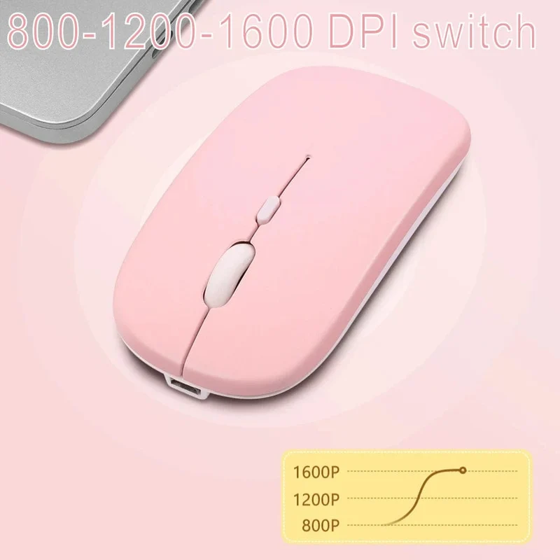 Wiederaufladbare Bluetooth-Maus, kabellos, Dual-Modus, 5.2, leise, ergonomische Computer-Gaming-Maus, 2.4 USB für PC-Laptops
