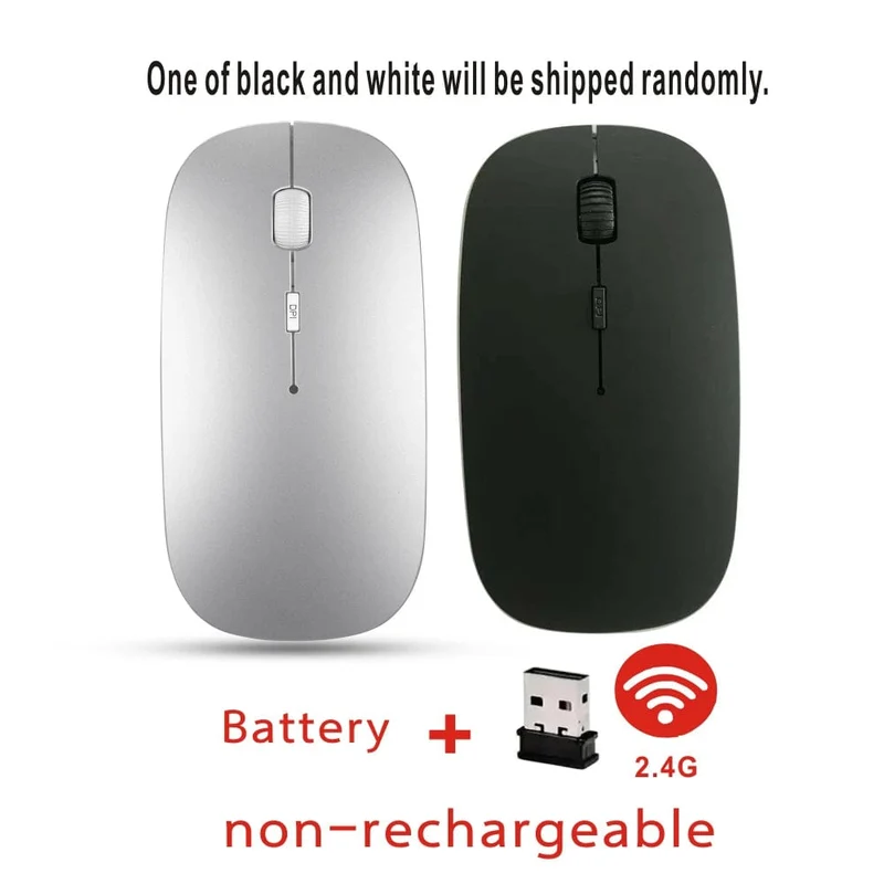Wiederaufladbare Bluetooth-Maus, kabellos, Dual-Modus, 5.2, leise, ergonomische Computer-Gaming-Maus, 2.4 USB für PC-Laptops