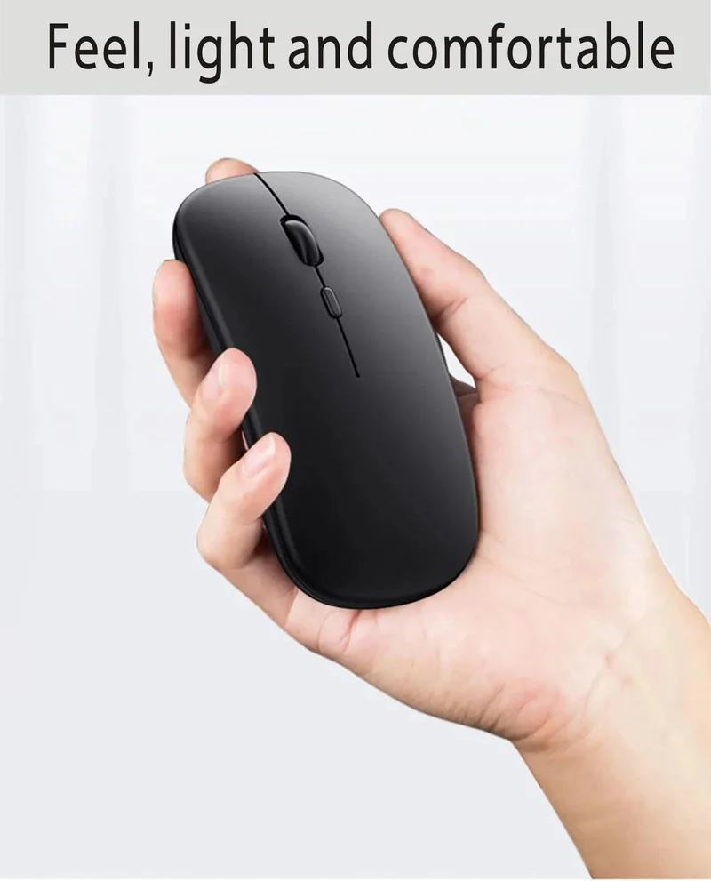 Wiederaufladbare Bluetooth-Maus, kabellos, Dual-Modus, 5.2, leise, ergonomische Computer-Gaming-Maus, 2.4 USB für PC-Laptops