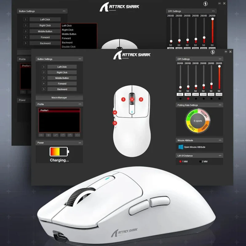Attack Shark X3 Bluetooth-Maus, PixArt PAW3395, Tri-Mode-Verbindung, kabelgebunden 8 kHz/kabellos 4 kHz, Makro-Gaming-Maus