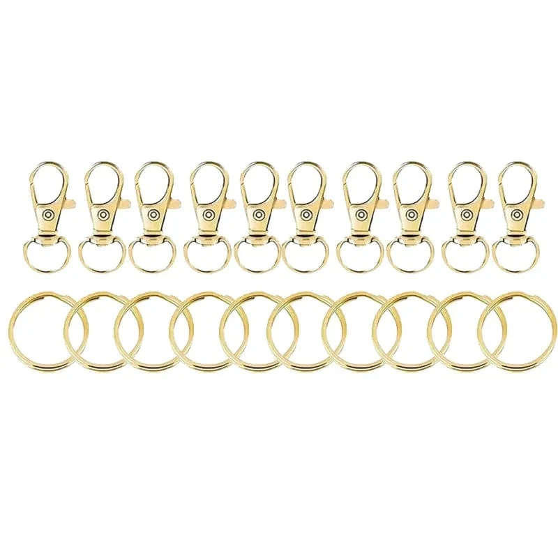 20 Stück Drehverschlüsse, Karabinerhaken für Schlüsselbänder mit Schlüsselringen, Schlüsselanhänger-Cliphaken, Karabinerverschlüsse für Schlüsselanhänger, Schmuck, DIY-Basteln