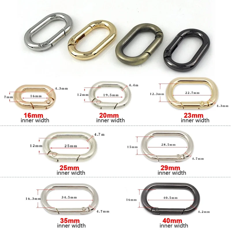 Ovaler Feder-O-Ring, zu öffnender Karabinerverschluss, Clip, Lederhandwerk, Tasche, Schnalle, Schlüsselanhänger, Anhänger, Schlüsselanhänger, Karabinerhaken