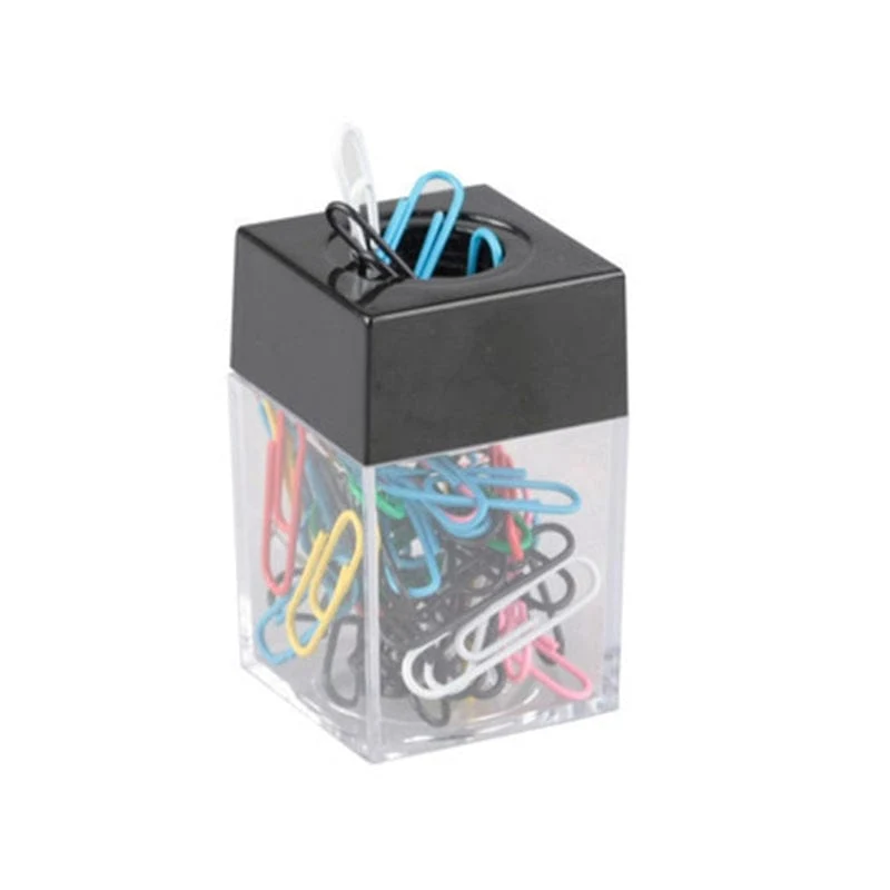 57EC Durable Klar Magnetische Papier Clip Dispenser Metall Pin Organizer Halter Box Große Kapazität für Schule Büro
