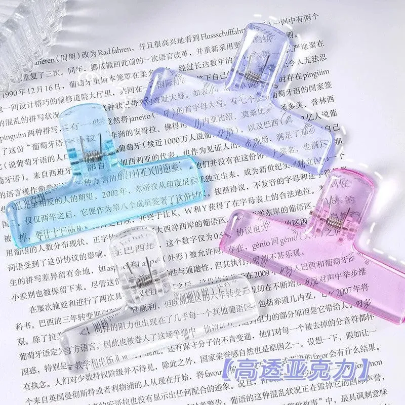 Bunte transparente Acryl-Binder-Clip-Planer-Clip-Papierklemme Organizer Office File Clamps Halter Schreibwaren Schulbedarf