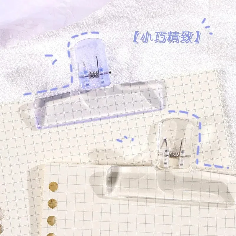 Bunte transparente Acryl-Binder-Clip-Planer-Clip-Papierklemme Organizer Office File Clamps Halter Schreibwaren Schulbedarf