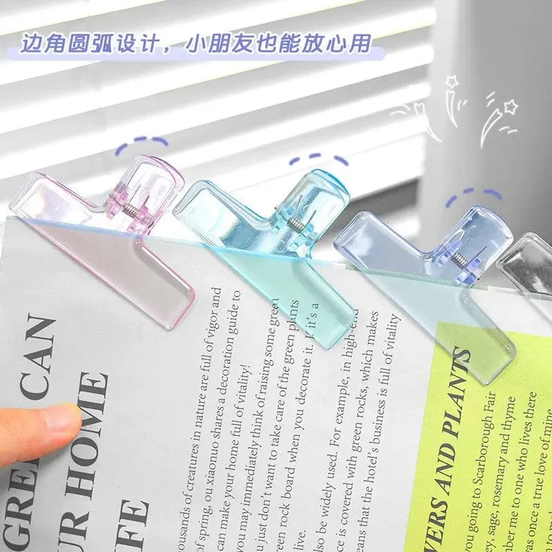 Bunte transparente Acryl-Binder-Clip-Planer-Clip-Papierklemme Organizer Office File Clamps Halter Schreibwaren Schulbedarf